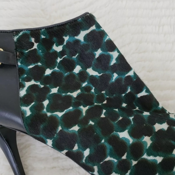 Longchamp size 40 Green Leopard Print Boot Bootie - Picture 3 of 9